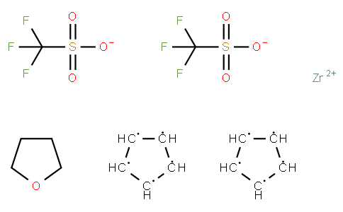 Bis(cyclopentadienyl)zirconium(IV) bis(trifluoromethanesulfonate)tetrahydrofuran complex ,Zirconocene bis(trifluoromethanesulfonate) THF complexBis(cyclopentadienyl)zirconium(IV) bis(trifluoromethanesulfonate) THF complex,Di(cyclopentadienyl)zirconium(IV