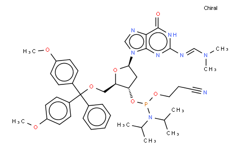 N4-(DIMETHYLAMINO)METHYLENE)-5\'-O-(DIMETHOXYTRITYL)-2\'-DEOXYGUANOSINE-3\'-N,N-DIISOPROPYL (CYANOETHYL) PHOSPHORAMIDITE