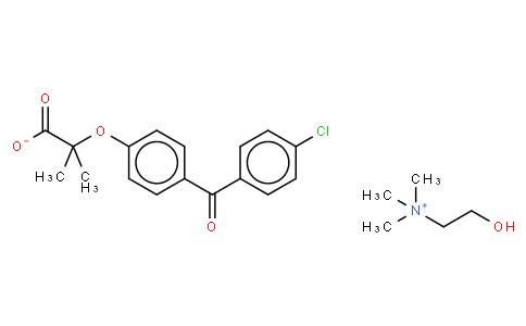 2-[4-(4-chlorobenzoyl)phenoxy]-2-methylpropanoate,2-hydroxyethyl(trimethyl)azanium