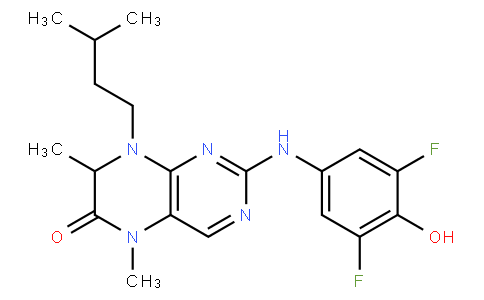2-(3,5-difluoro-4-hydroxyanilino)-5,7-dimethyl-8-(3-methylbutyl)-7H-pteridin-6-one